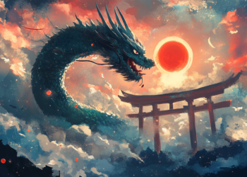 Japanese Space Dragon - AI art